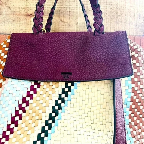 NWOT Tory Burch Half-moon Woven Leather Satchel In New Ivory - Picture 4 of 15